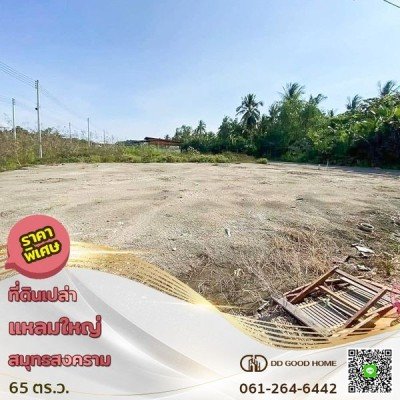 ขายที่ดินเปล่า แปลงสวยมาก ต.แหลมใหญ่ อ.เมืองสมุทรสงคราม จ.สมุทรสงคราม ราคาพิเศษ