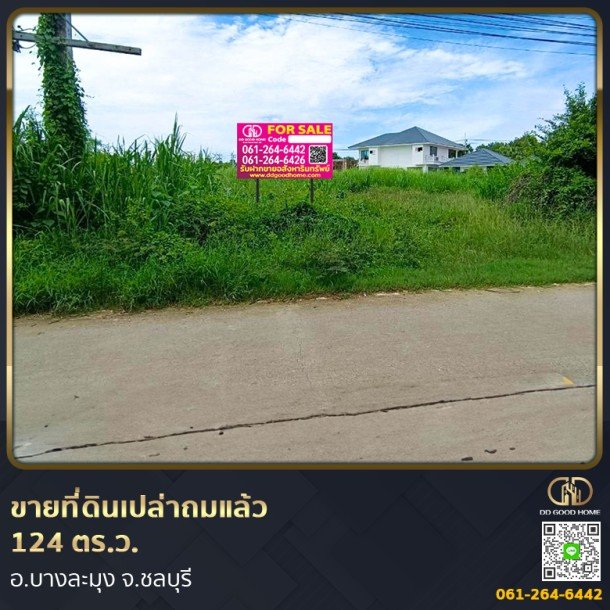 ขายที่ดินเปล่าถมแล้ว 124 ตร.ว. ที่สวย ทำเลทอง อ.บางละมุง จ.ชลบุรี-1